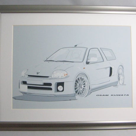 イラスト ルノー クリオ V6 A4サイズ 額入り