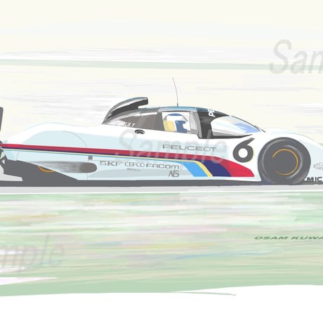 イラスト プジョー 905 A4サイズ 額入り