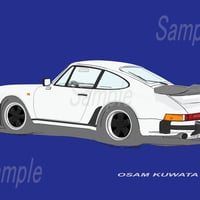 イラスト ポルシェ 930 ターボ A4サイズ 額入り