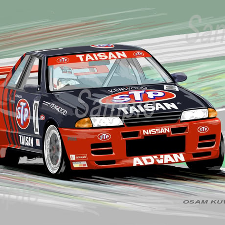 イラスト TAISAN スカイライン R32 GT-R A4サイズ 額入り