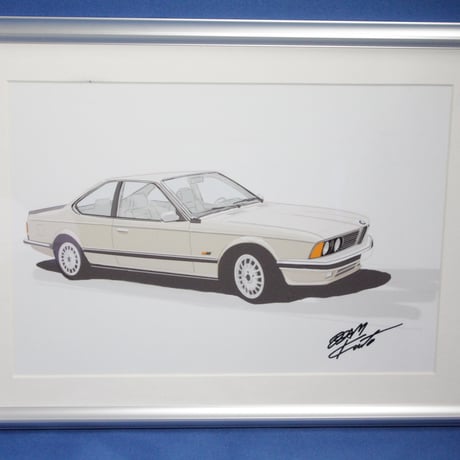 イラスト BMW 635 CSi A4サイズ 額入り