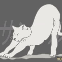 イラスト 背伸びネコ A4サイズ 額入り