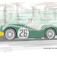 イラスト トライアンフ TR3 ルマン A4サイズ 額入り