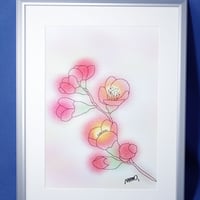 イラスト 梅 A4サイズ 額入り