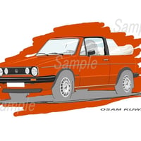 イラスト VW ゴルフ カブリオレ A4サイズ 額入り