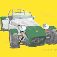イラスト ケータハム スーパー7 A4サイズ 額入り