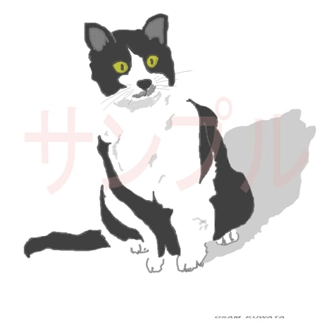 イラスト ネコ ( 黒 ) A4サイズ 額入り