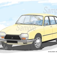 イラスト シトロエン GS A4サイズ 額入り