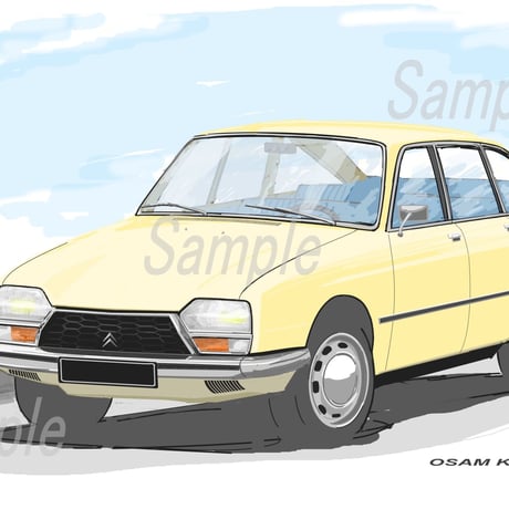 イラスト シトロエン GS A4サイズ 額入り