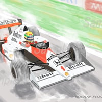 イラスト マクラーレン MP4/5 レインマスター セナ A4サイズ 額入り