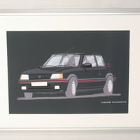 イラスト プジョー205 GTI A4サイズ 額入り