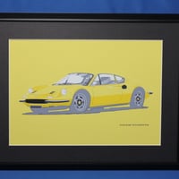 イラスト フェラーリ ディーノ 246GT A4サイズ 額入り