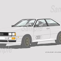 イラスト アウディ クワトロ A4サイズ 額入り