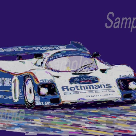 イラスト ポルシェ 962C A4サイズ 額入り