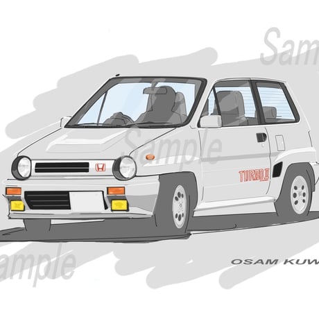 イラスト ホンダ シティ ターボ II ブルドッグ A4サイズ