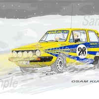 イラスト VW ゴルフ モンテカルロラリー A4サイズ 額入り