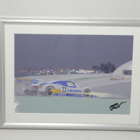 イラスト 日産R88C ルマン24H A4サイズ額入り
