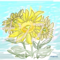イラスト ひまわり A4サイズ 額入り