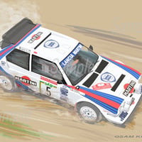 イラスト ランチア デルタS4 A4サイズ 額入り