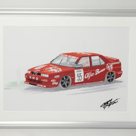 イラスト アルファロメオ 155 BTCC A4サイズ 額入り