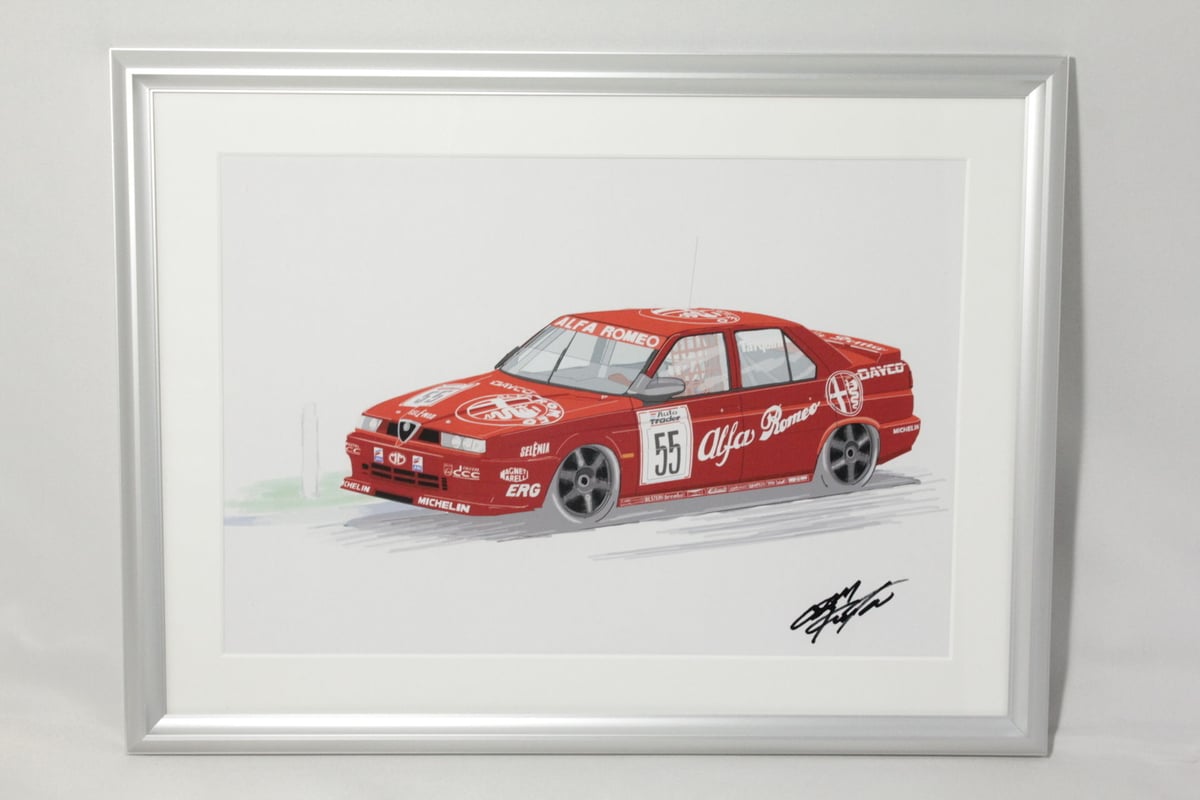 イラスト アルファロメオ 155 BTCC A4サイズ 額入り | 小さな美術館