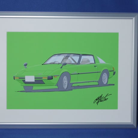 イラスト マツダ サバンナ RX-7  A4サイズ 額入り