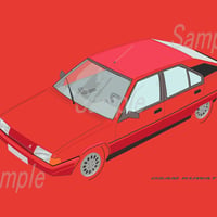 イラスト シトロエン BX A4サイズ 額入り