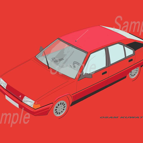 イラスト シトロエン BX A4サイズ 額入り