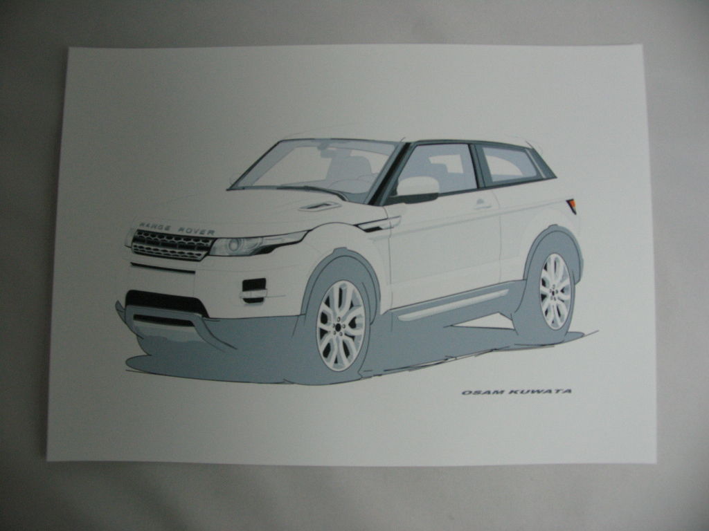 レンジローバー Evoque イヴォーク アートスケッチ サイン 収納