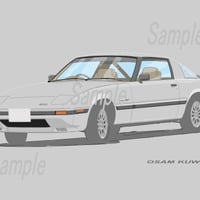イラスト マツダ サバンナ RX-7 ( シルバー ) A4サイズ 額入り