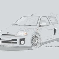 イラスト ルノー クリオ V6 A4サイズ 額入り