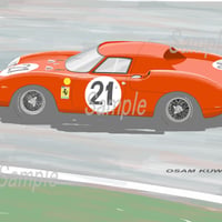 イラスト フェラーリ 250 LM  A4サイズ 額入り