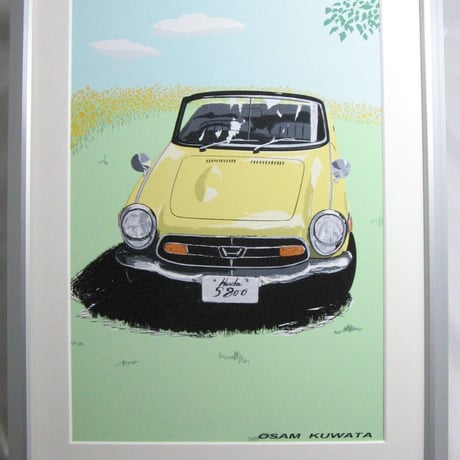 イラスト ホンダ S800 A4サイズ 額入り