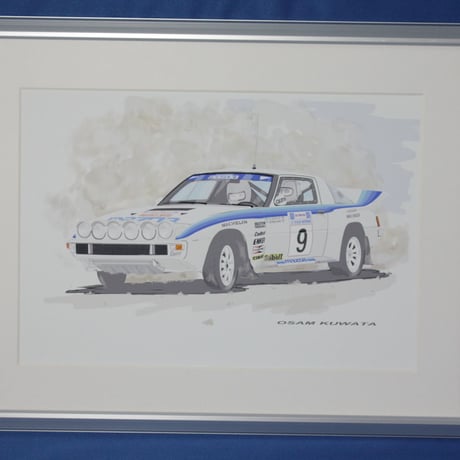 イラスト マツダ RX-7 アクロポリス ラリー A4サイズ 額入り