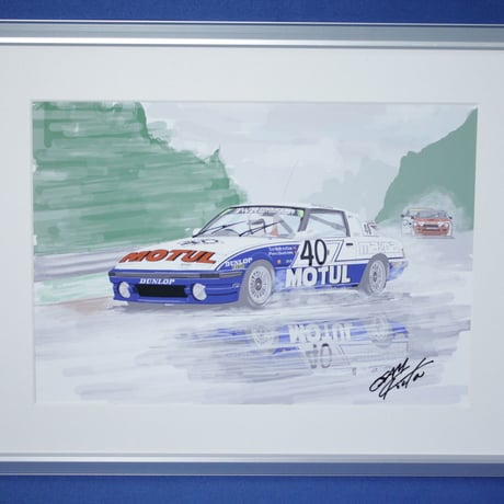 イラスト マツダ RX-7 スパ 24H 1981 A4サイズ 額入り