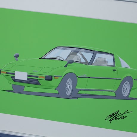 イラスト マツダ サバンナ RX-7  A4サイズ 額入り