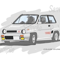 イラスト ホンダ シティ ターボ II ブルドッグ A4サイズ 額入り
