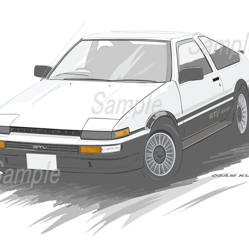 イラスト 86 トレノ A4サイズ 額入り | 小さな美術館