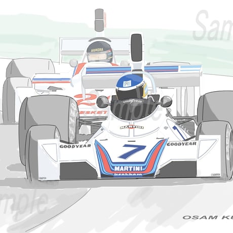 イラスト ブラバム BT44B ロイテマン A4サイズ 額入り