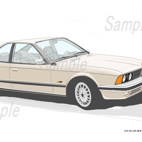 イラスト BMW 635 CSi A4サイズ 額入り