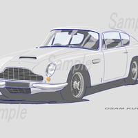 イラスト アストンマーチン DB6 A4サイズ 額入り