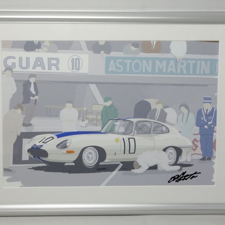 ルマン24H 1962 ジャガー Eタイプ A4サイズ額入り