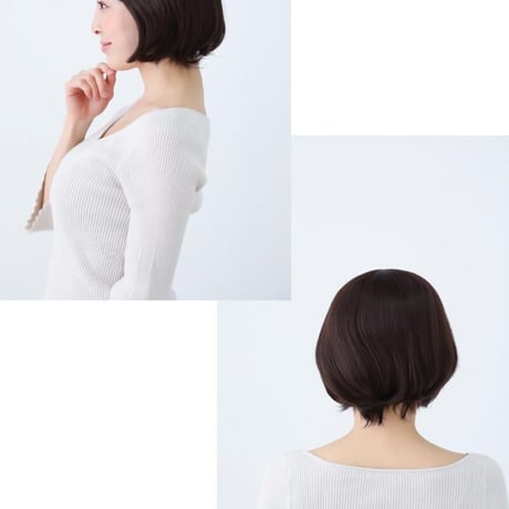 医療用ウィッグ 女性用  脱毛 医療用帽子 ウィッグ ボブ ショート フルウィッグ ダークブラウン 人工頭皮付き E40