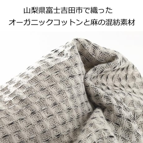 医療用帽子 おしゃれ レディース 就寝 抗がん剤 帽子 春夏 オーガニックコットン 麻 混紡・麻混ワッフルバンダナ