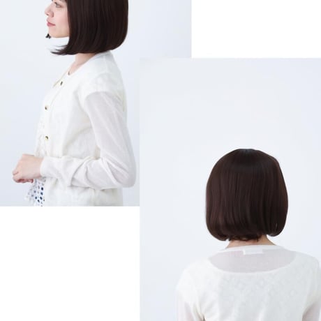 医療用ウィッグ 女性用  脱毛 医療用帽子 ウィッグ ボブ ショート フルウィッグ ダークブラウン 人工頭皮付き E37