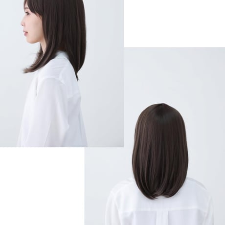 毛付き帽子 医療用ウィッグ 毛付きぼうし セミロング ナチュラル 自然 ウィッグ E16