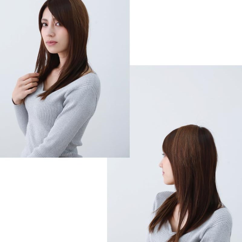 人毛100％ ポイントウィッグ ヘアピース 総手植え エクステ 自然 医療