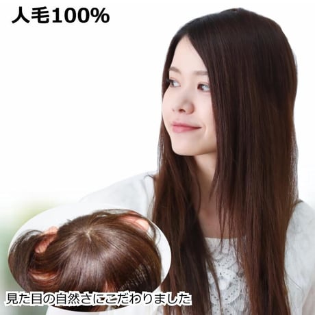 人毛 部分 ウィッグ 女性用 ヘアピース 部分ウィッグ 人毛ヘアピース 人毛100％ 自然 ダークブラウン 部分かつら 部分ピース  OH-13