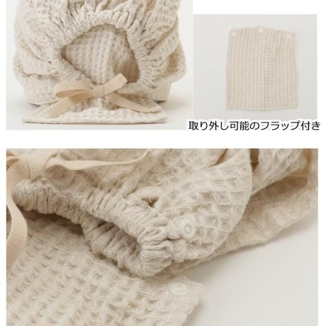 医療用帽子 おしゃれ レディース 就寝 抗がん剤 帽子 春夏 オーガニックコットン 麻 混紡・麻混ワッフルバンダナ