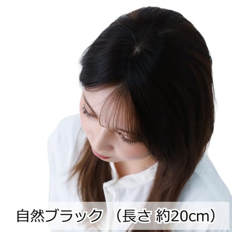 人毛 部分 ウィッグ 女性用 トップ 部分ウィッグ 人毛ヘアピース 人毛100％ 自然ブラック 部分かつら 部分ピース ポイントウィッグ 医療ウィッグ AOB023